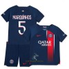 Officiële Voetbalshirt + Korte Broek Paris Saint-Germain Marquinhos 5 Thuis 2023-24 - Kids